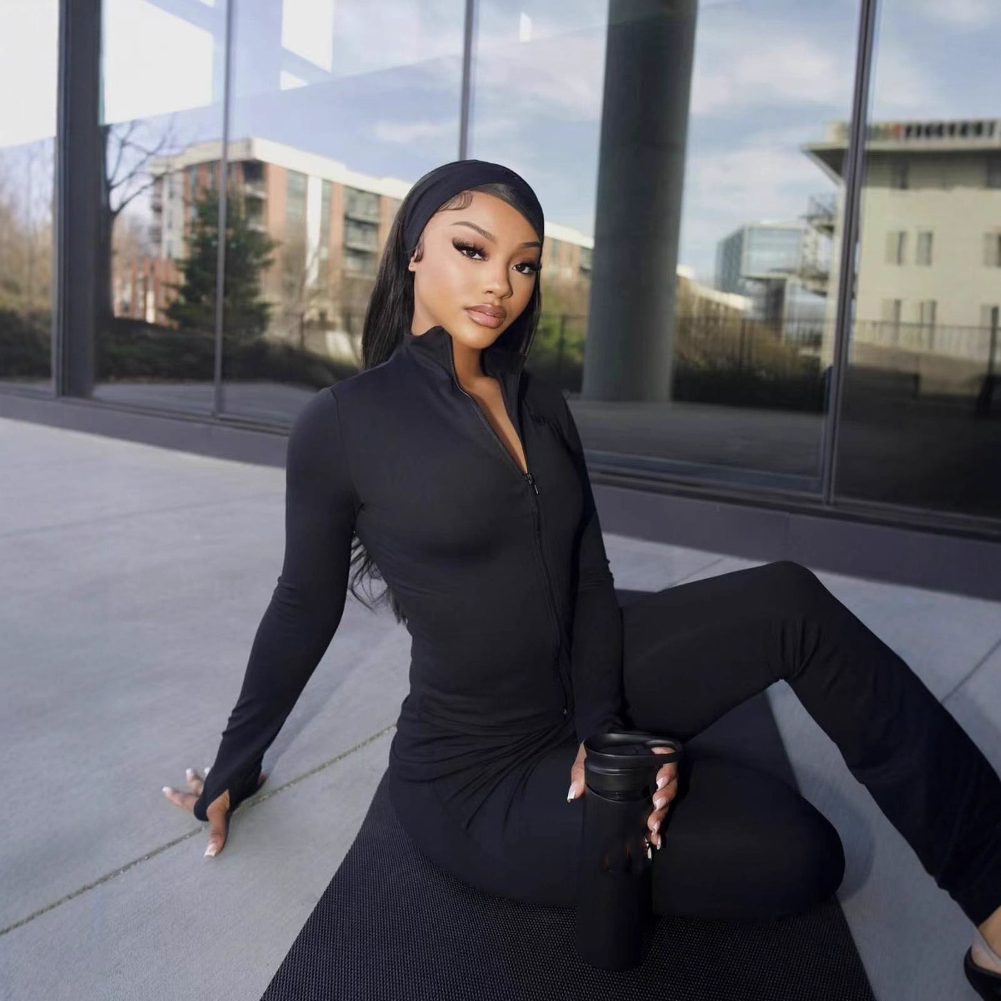 2026 Top Casual Trousers Fashion Hair Band Three-piece Set