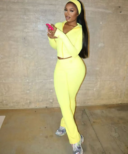 2026 Top Casual Trousers Fashion Hair Band Three-piece Set