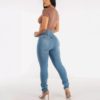 New American Stretch Slimming Jeans Women's Button
