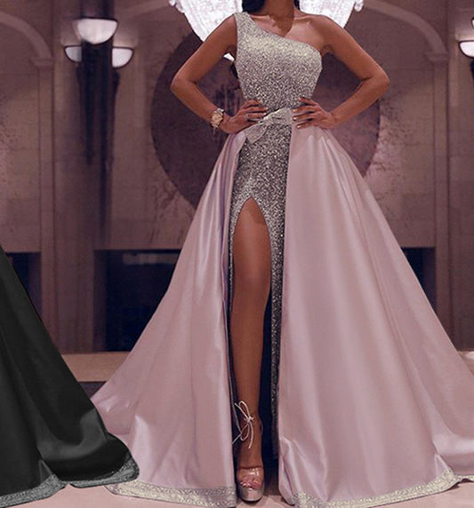 Natural Body New One-Shoulder Mopping Evening Dress