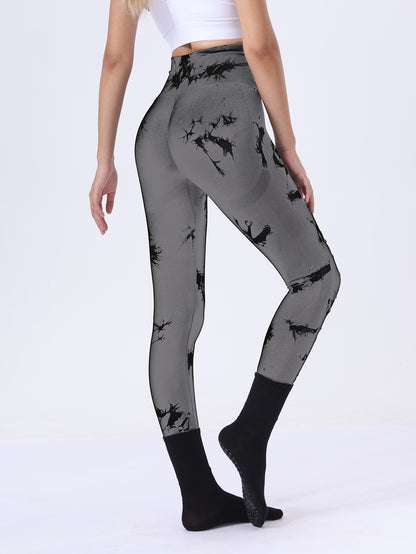 Tie Dye Running Butt Lift Leggings for Women – High Waist Push-Up Yoga Pants Gym Athletic, Hollow Out Tummy Control Sports Leggings